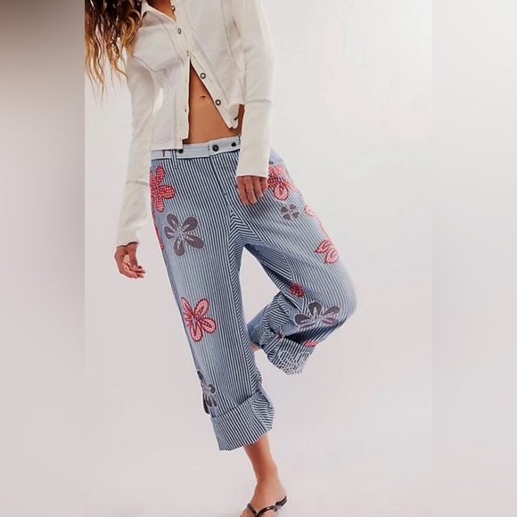 🚨 SOLD 🚨 NWT FREE PEOPLE HOT TROPICS CUFFED HAREM TROUSERS sz 2 - Picture 4 of 4
